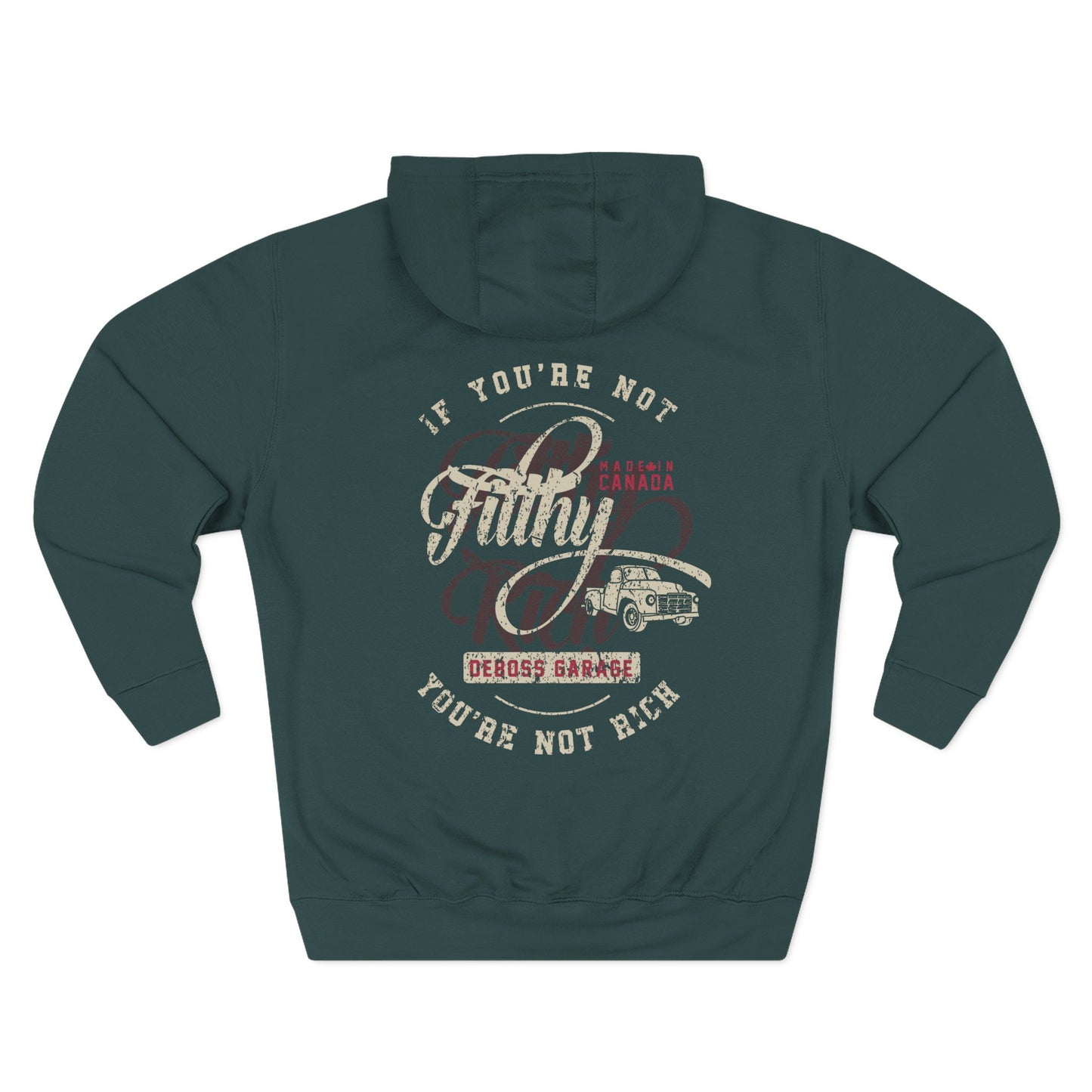 Embroidered "Not Filthy Not Rich" Hoodie