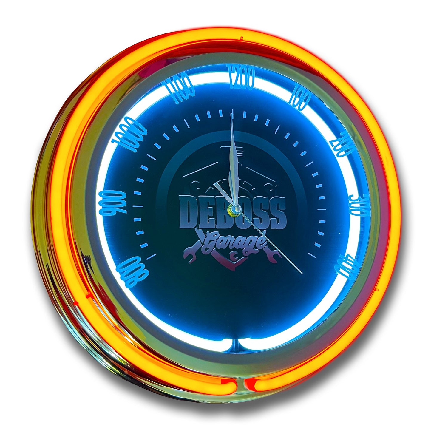 15" DG Emblem Double Neon Clock