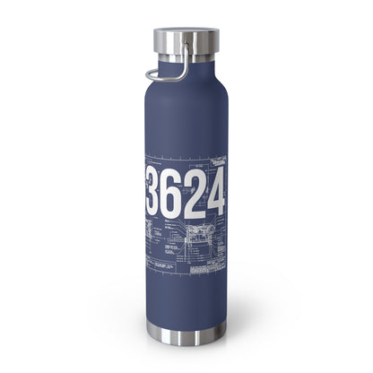 153624 Copper Vacuum Insulated Bottle, 22oz
