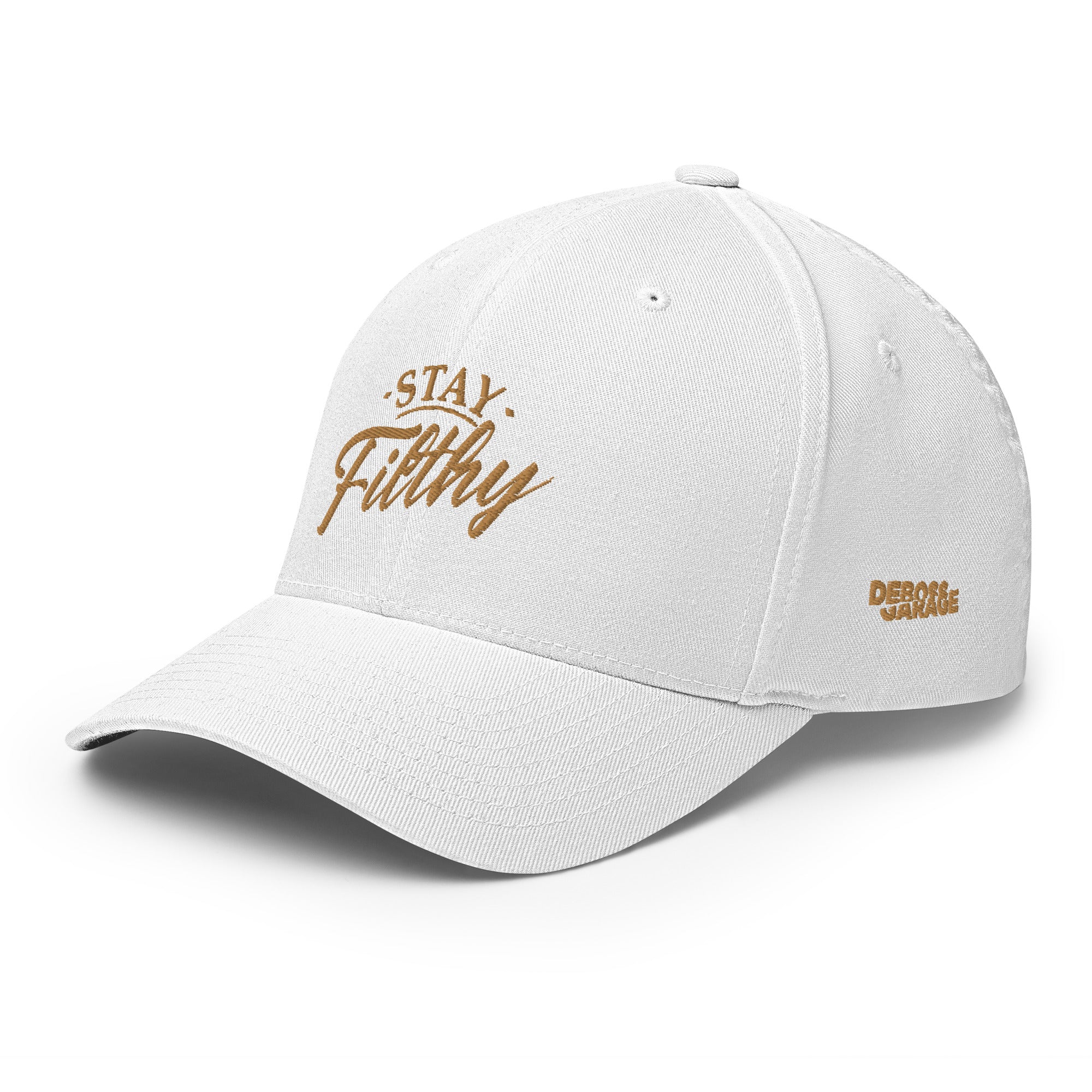 T.G.S.4.G.F (Embroidered Flat Bill Twill Flexfit high quality Cap White)